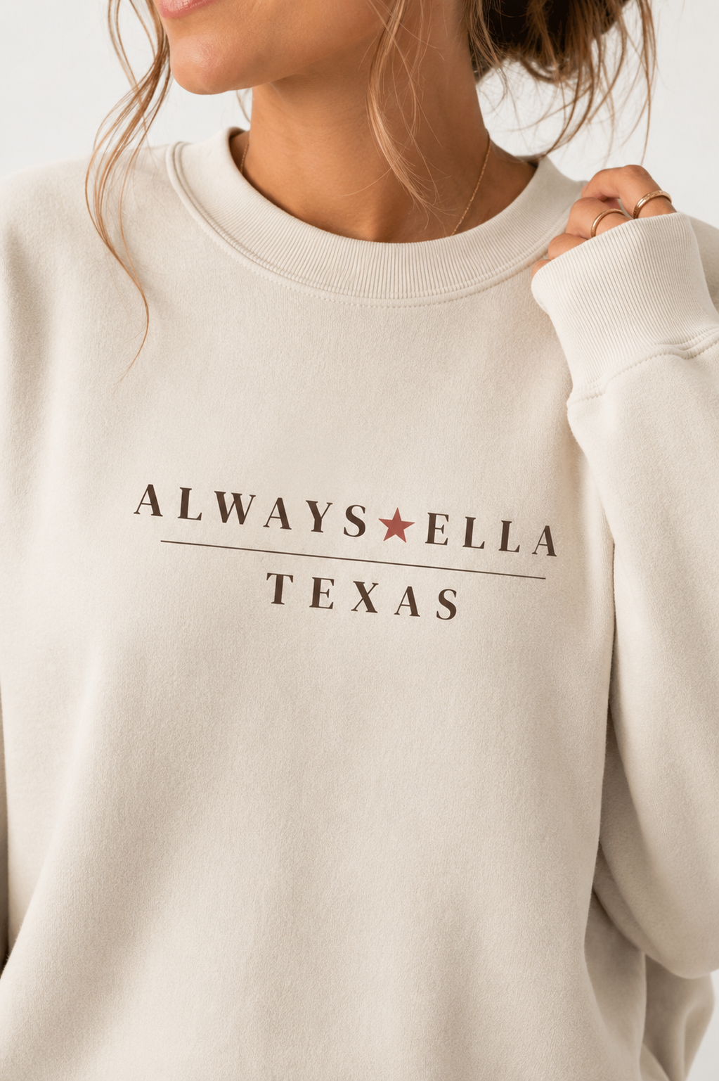Always Ella Texas Cropped Sweatshirt | Women's Western Boutique Sweatshirt | Country Concert Outfit