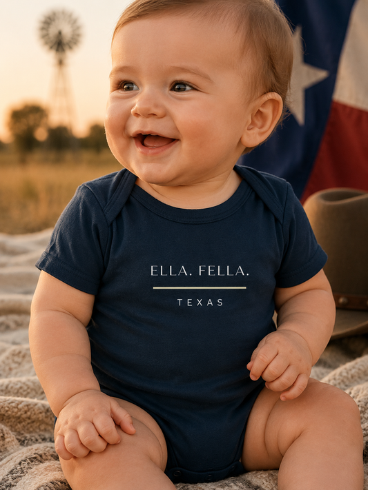 Ella Fella Texas Baby Bodysuit | Western Baby Boy Outfit | Texas Baby Onesie | Cowboy Baby Clothes | Country Baby Shower Gift