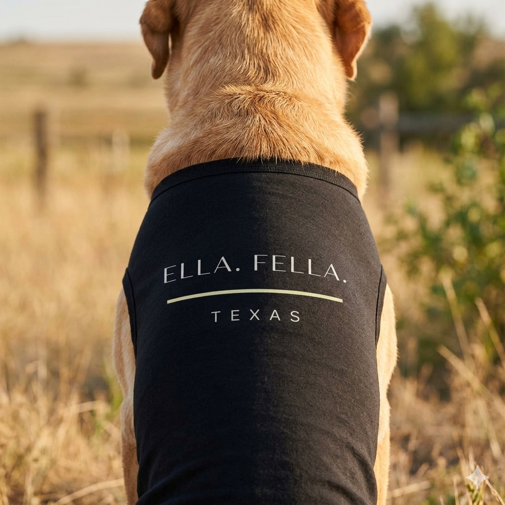 Ella Fella Texas Dog Shirt Country Music Fan Pet Bandana Black Dog Apparel