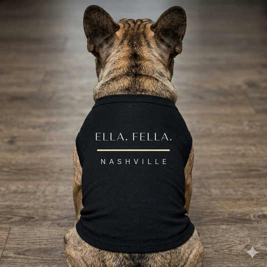 Ella Fella Nashville Dog Shirt Country Music Fan Pet Clothes Black