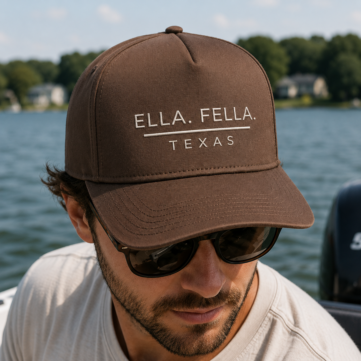 Ella Fella Texas Snapback Hat, Embroidered Trucker Cap, High Profile Curved Brim Hat, Texas Gift for Men, Western Cap