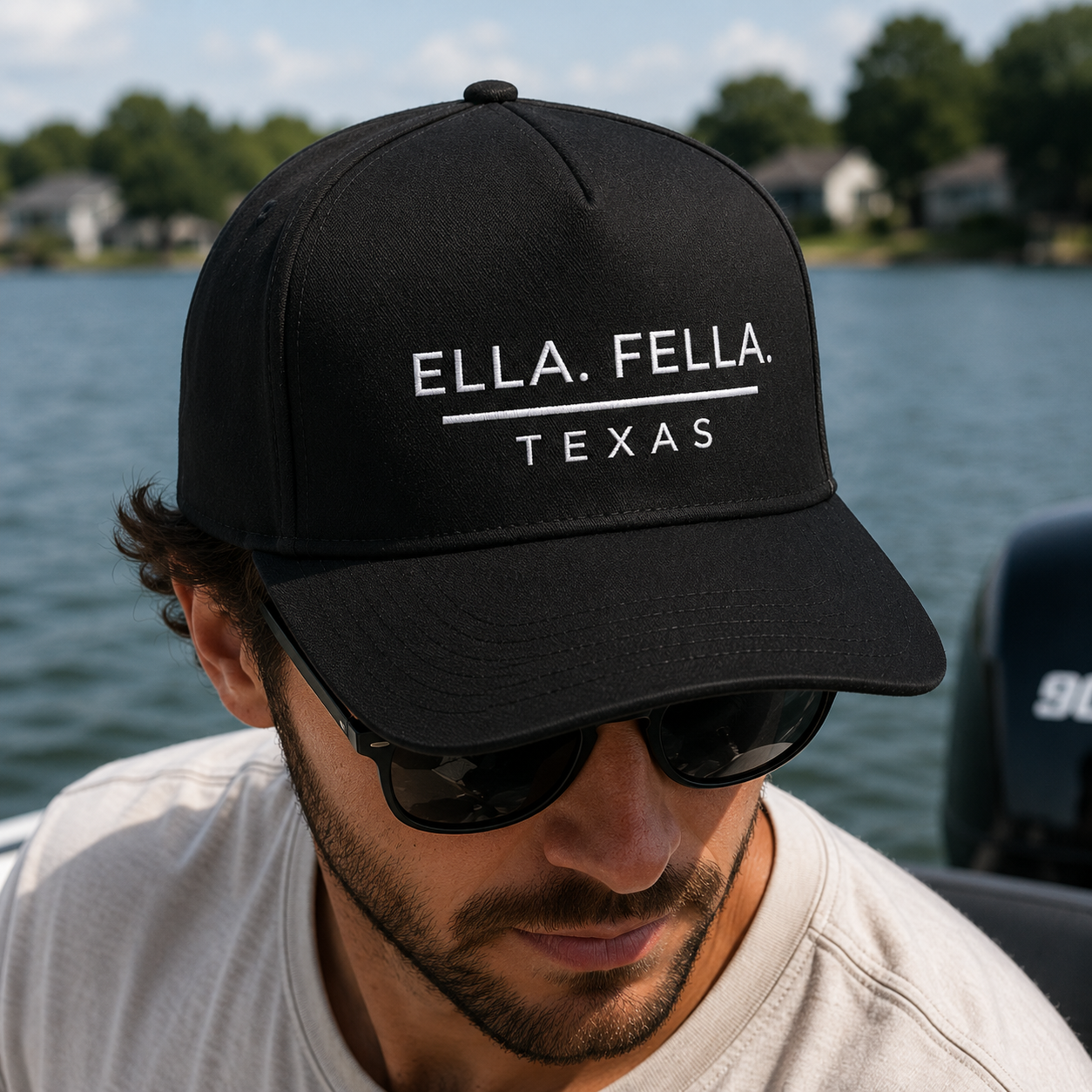 Ella Fella Texas Snapback Hat, Embroidered Trucker Cap, High Profile Curved Brim Hat, Texas Gift for Men, Western Cap