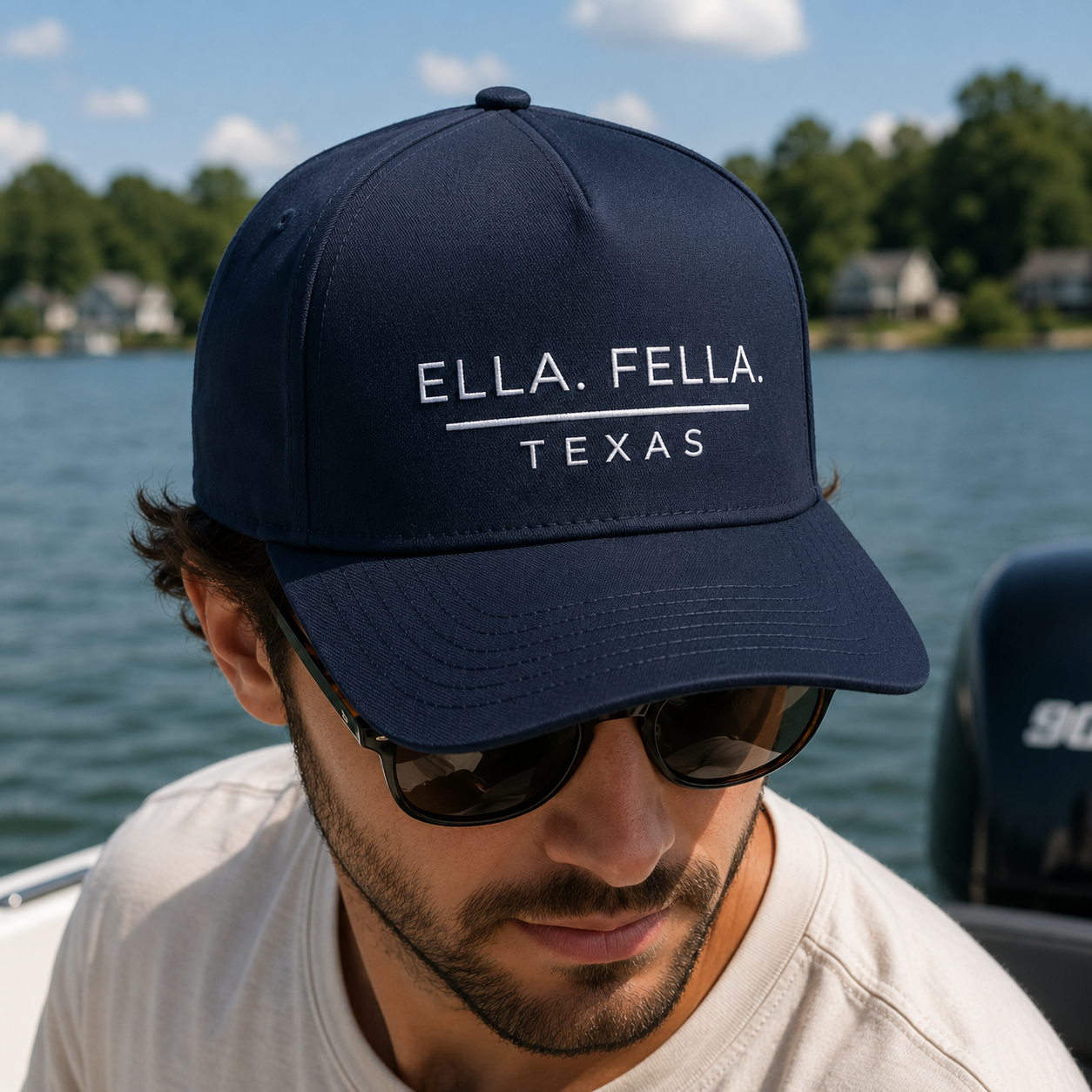 Ella Fella Texas Snapback Hat, Embroidered Trucker Cap, High Profile Curved Brim Hat, Texas Gift for Men, Western Cap