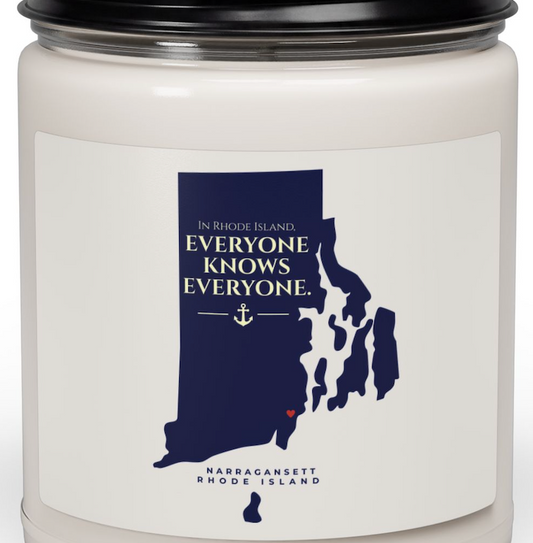 Narragansett Rhode Island Candle | Where Everyone Knows Everyone | Coastal New England Soy Candle | Ocean State Home Décor | RHORI