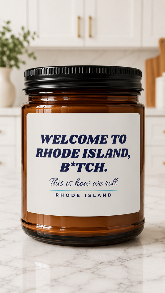 Welcome to Rhode Island Candle | Ocean State Gift | Rhode Island Home Decor | Rhode Island Quote Candle | New England Gift | Soy Candle