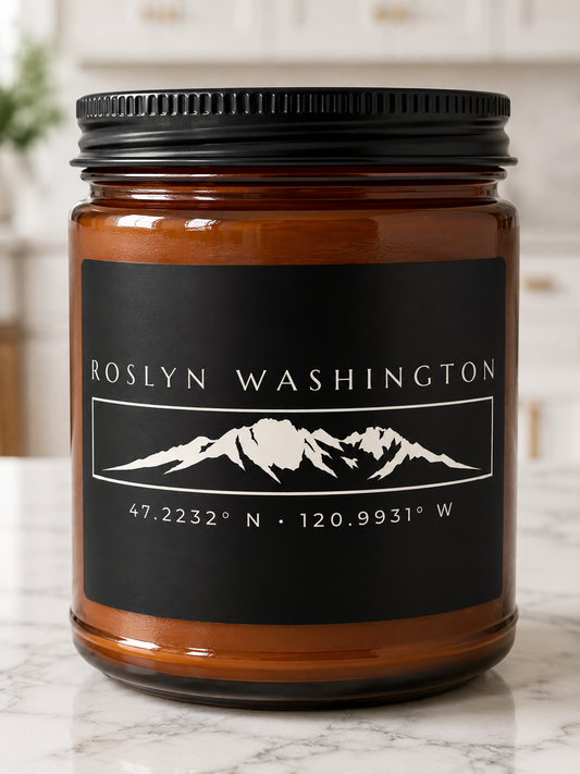 Roslyn Washington Candle | Roslyn WA | 509 Candle | Mount Stuart Candle | Washington State Gift | Soy Candle