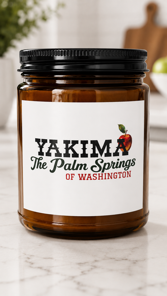 Yakima Candle | Yakima The Palm Springs of Washington | Washington State Gift | Yakima Gift | Amber Jar Candle | Home Decor