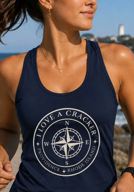 I Love A Cracker Performance Tank, Rhode Island Tank Top, Providence RI Workout Tank, Coastal Nautical Gym Shirt, Bravo Fan Gift