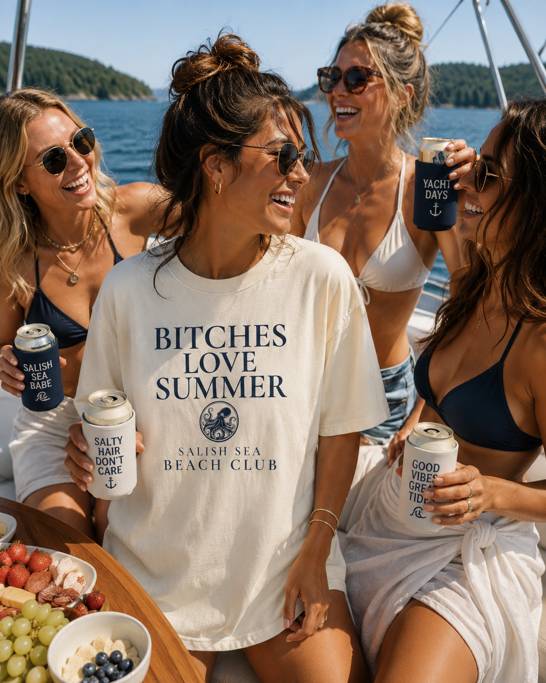 Bitches Love Summer T-Shirt | Salish Sea Beach Club Graphic Tee | PNW Shirt