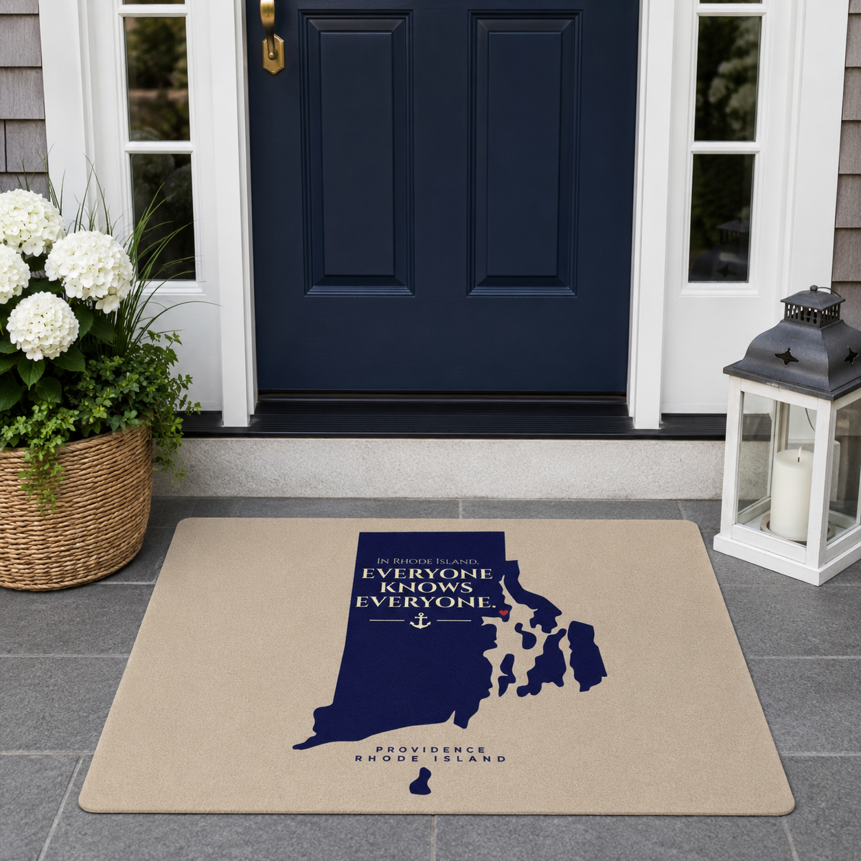 Rhode Island Doormat Providence Welcome Mat Everyone Knows Everyone Map Door Mat
