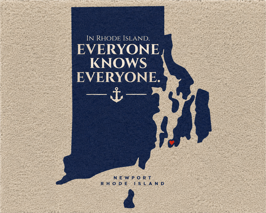 Rhode Island Doormat Newport Welcome Mat Everyone Knows Everyone Map Door Mat