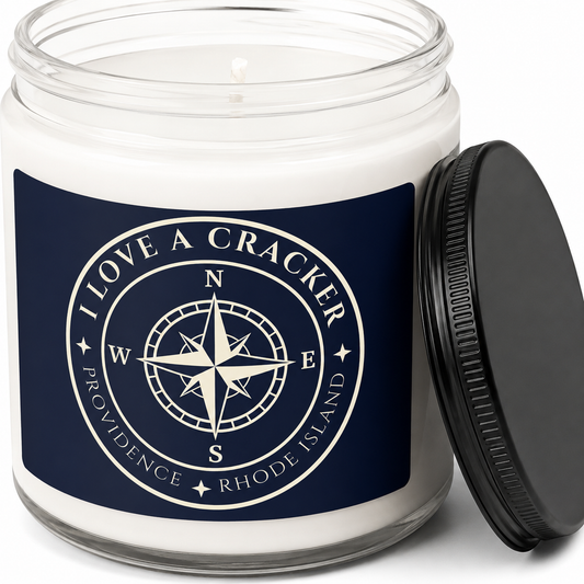 I Love a Cracker Candle | Funny Rhode Island Gift | Coastal New England Soy Candle | Ocean State Home Décor | RHORI