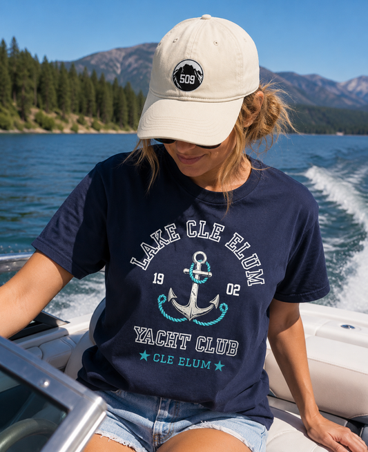 Turquoise Anchor Graphic T-Shirt | Nautical Anchor Illustration