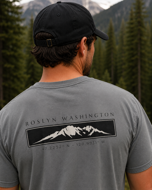 Roslyn Washington Mountain T-Shirt | PNW Graphic Tee | Washington Hiking Shirt | Cle Elum Gift | Pacific Northwest Tee