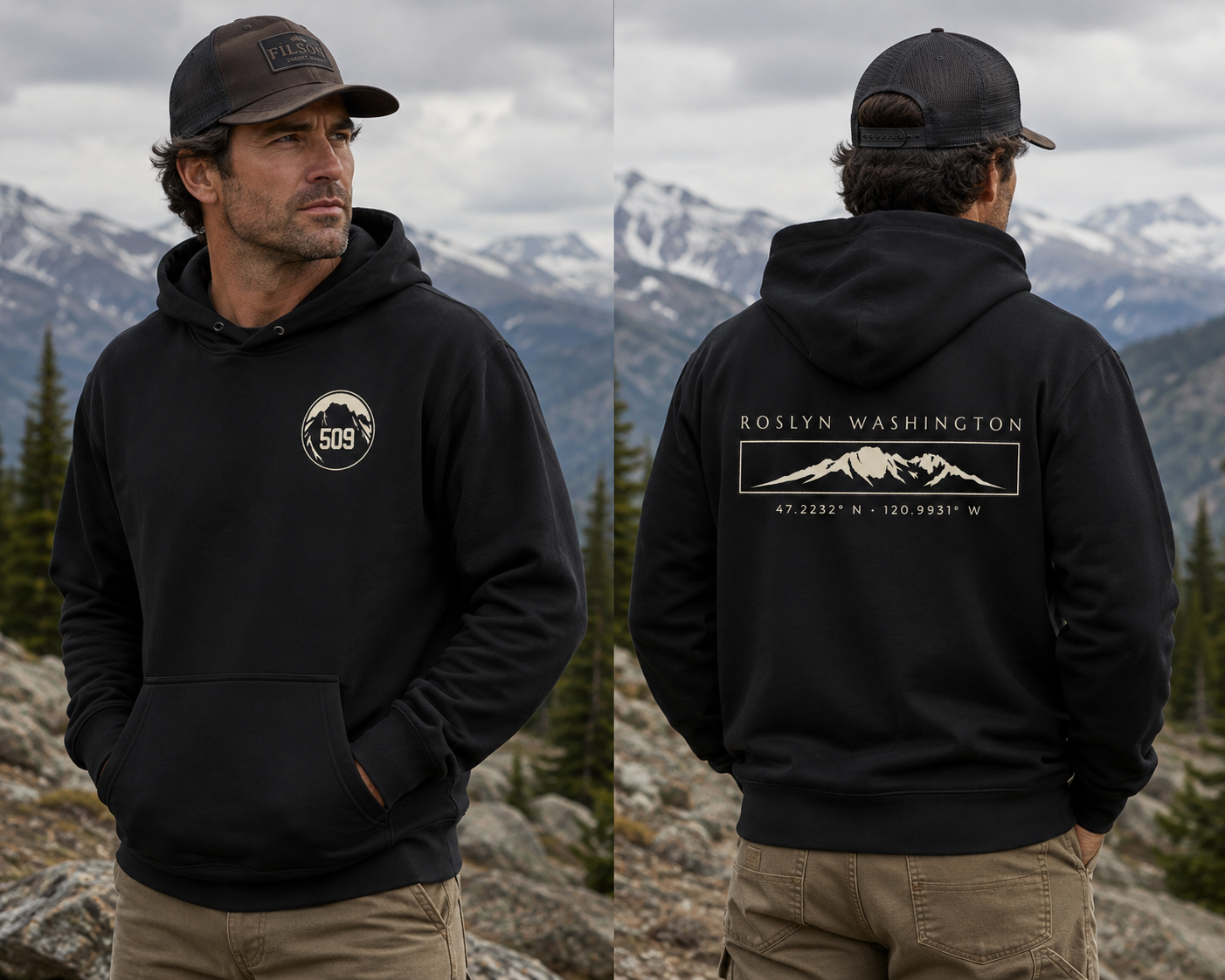 Roslyn Washington Hoodie | Mount Stuart Hoodie | 509 Sweatshirt | Cle Elum Hoodie | Suncadia Hoodie | Leavenworth Gift | Washington Mountain