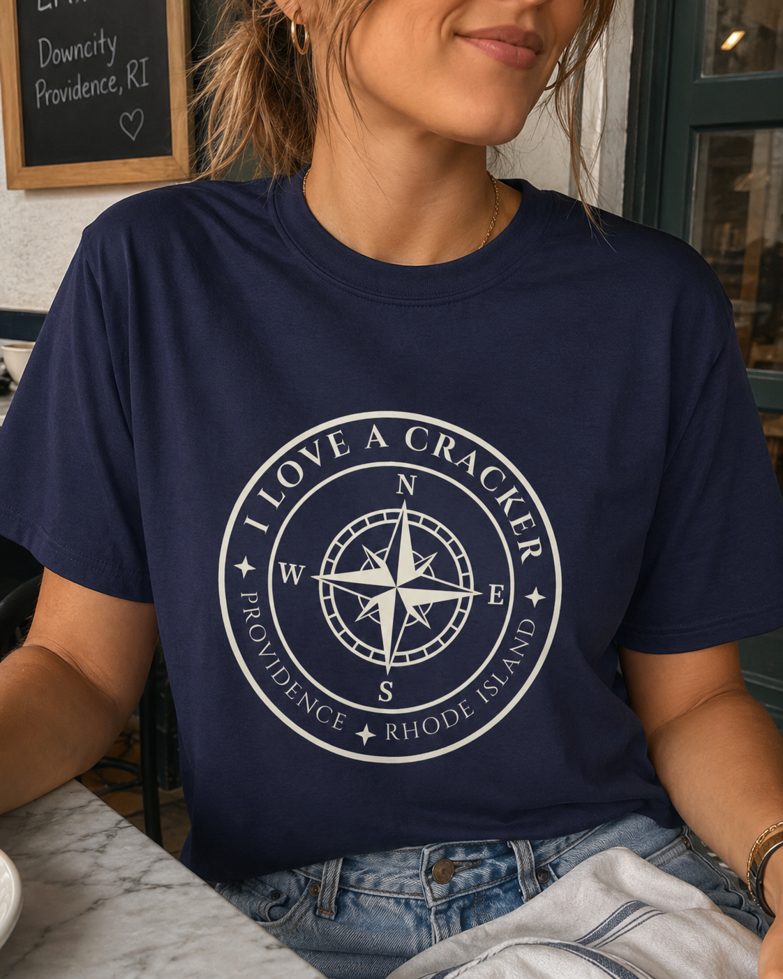 I Love A Cracker compass graphic T-shirt | nautical compass shirt