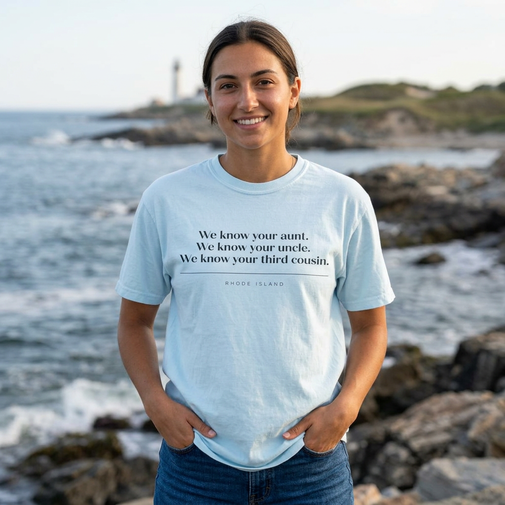 We Know Your Aunt Shirt, Rhode Island Tee, RHORI Inspired Shirt, Ocean State Gift, Everyone Knows Everyone Tee
