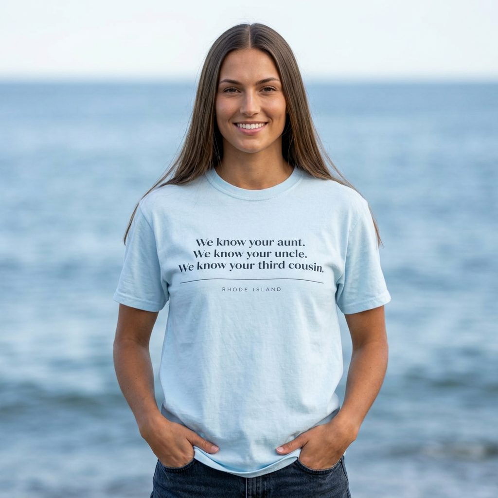 We Know Your Aunt Shirt, Rhode Island Tee, RHORI Inspired Shirt, Ocean State Gift, Everyone Knows Everyone Tee