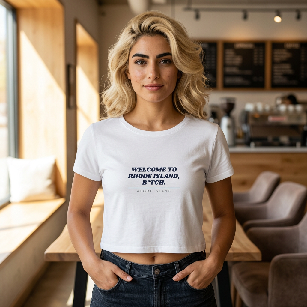 Rhode Island Crop Top Women T Shirt Graphic Tee Welcome To Rhode Island B*tch Gift
