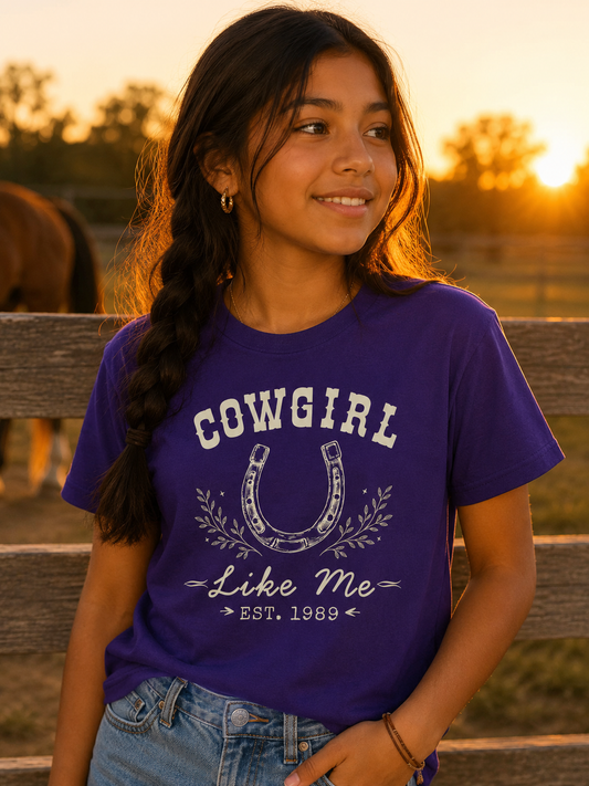 Cowgirl Like Me Girls Shirt | Western Kids Tee | Rodeo Girl Outfit | Horse Lover Gift