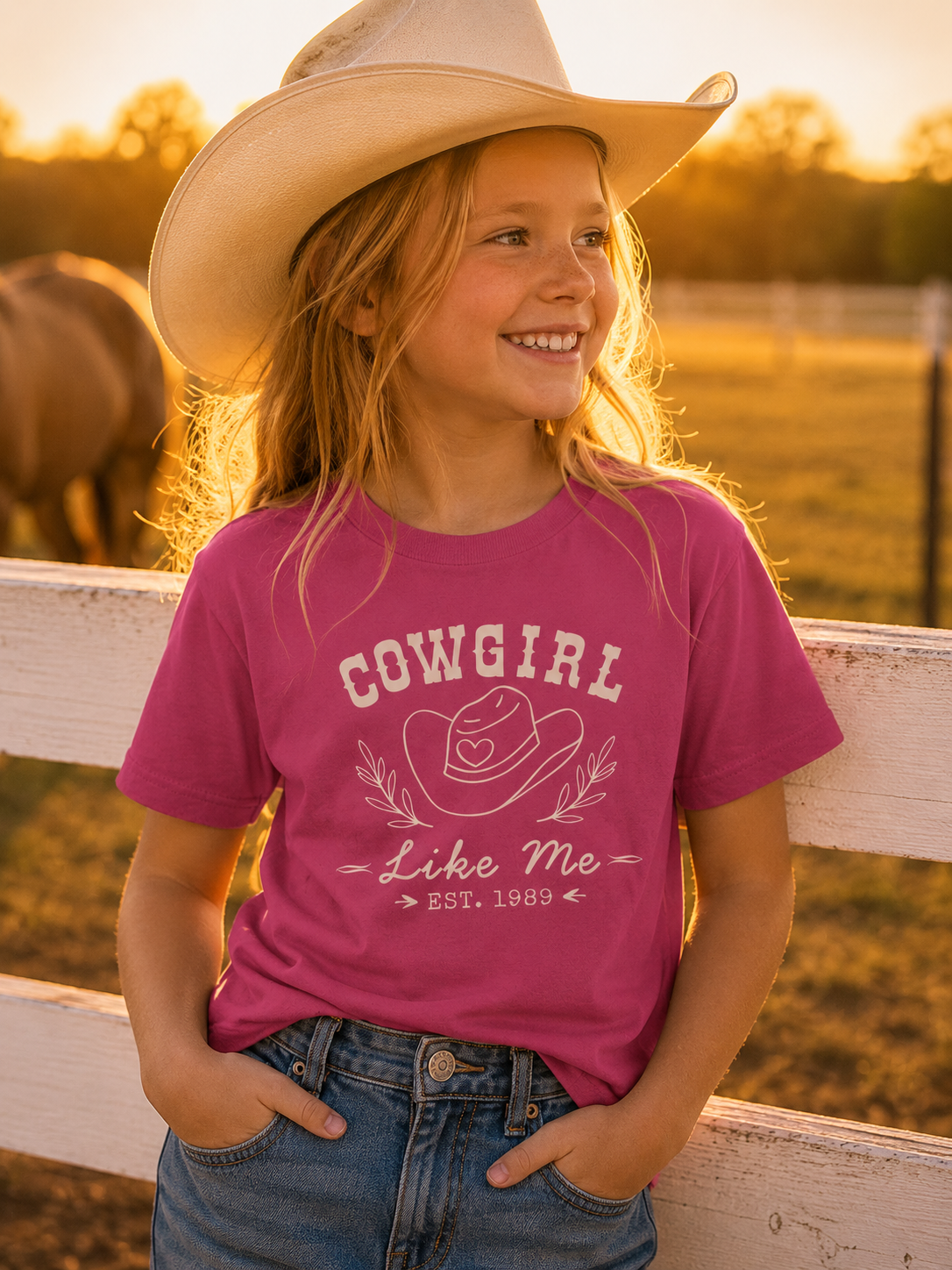 Cowgirl Like Me Girls Shirt | Western Kids Tee | Rodeo Girl Outfit | Horse Lover Gift