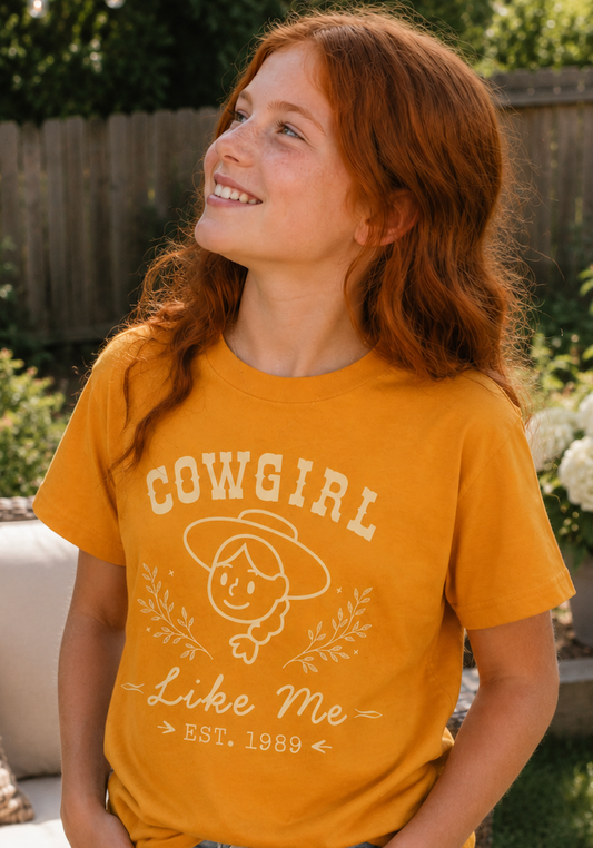 Cowgirl Like Me Girls Shirt | Western Kids Tee | Rodeo Girl Outfit | Horse Lover Gift