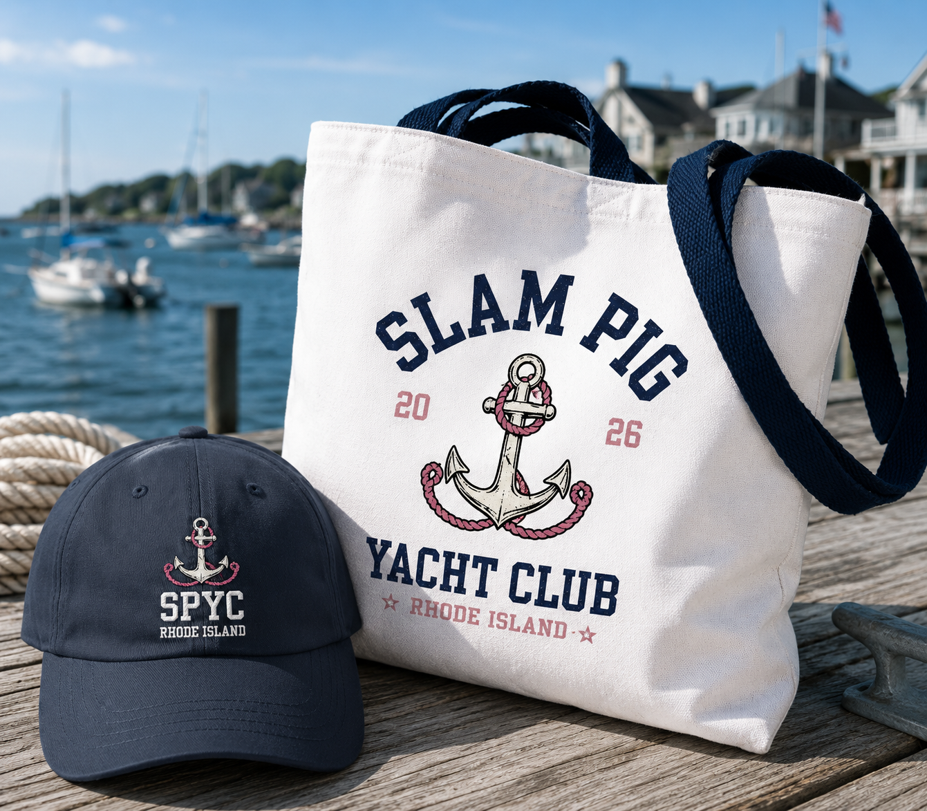 Slam Pig Yacht Club SPYC Rhode Island Cap | Classic Cap | Real Reality