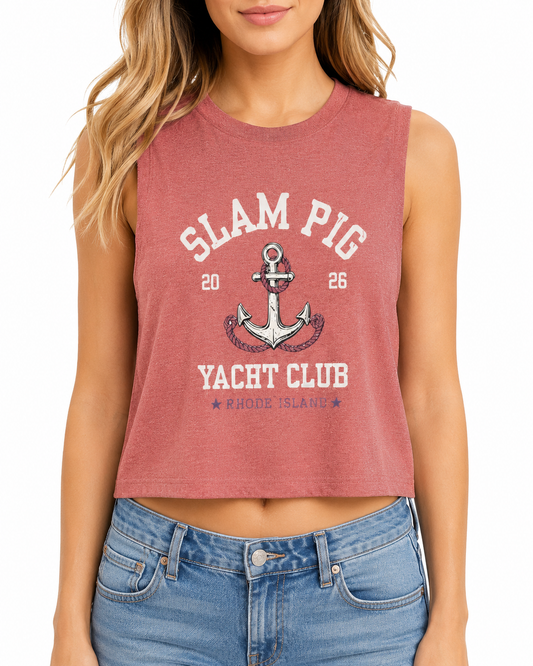 Slam Pig Yacht Club Crop Tank, Rhode Island Muscle Tank, Bravo RHORI Shirt, Coastal Summer Top