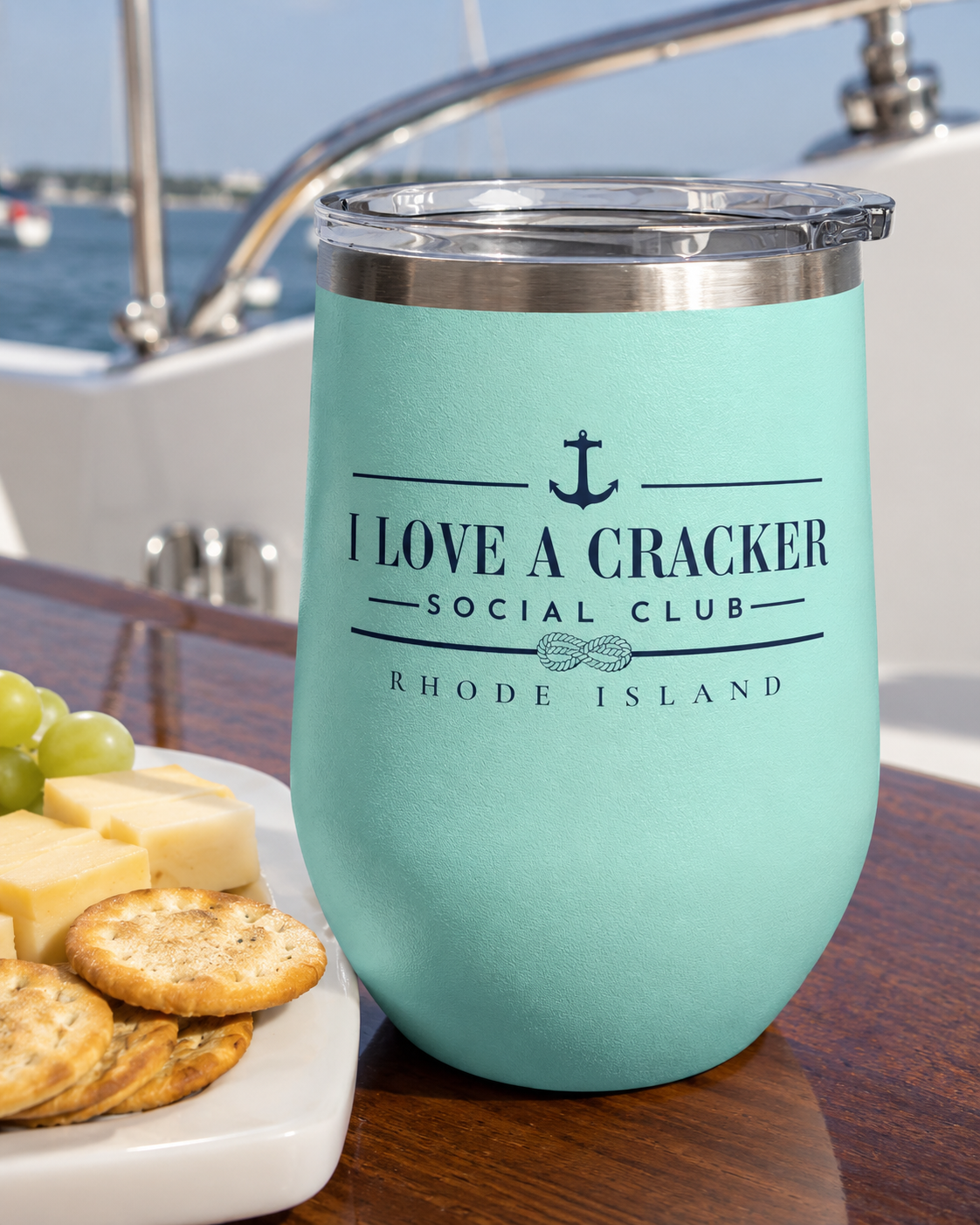 I Love a Cracker Social Club Tumbler, RHORI Inspired Wine Tumbler, Rhode Island Gift, Funny Bravo Cup, 12oz Insulated Cup