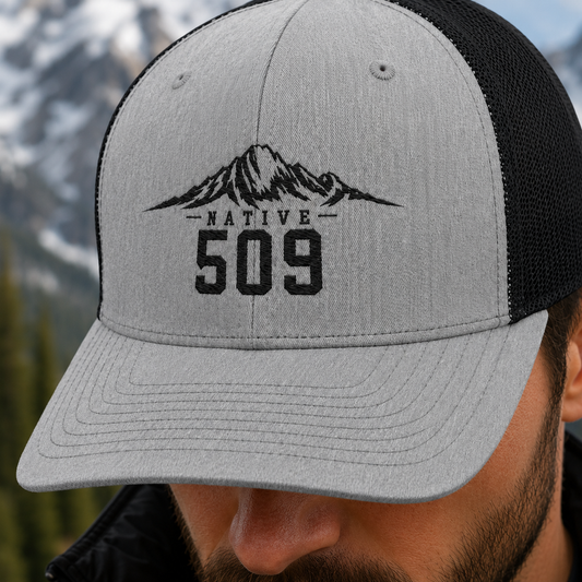 Native 509 Trucker Hat | Cascades Mount Stuart | Mountains 509 Snapback Cap | Central Washington