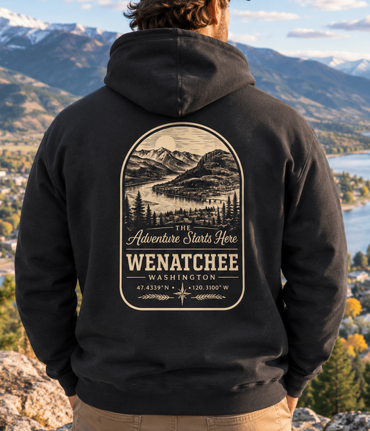 Wenatchee Washington Hoodie | Columbia River | Raised 509 | Local Pride | Adventure Starts Here