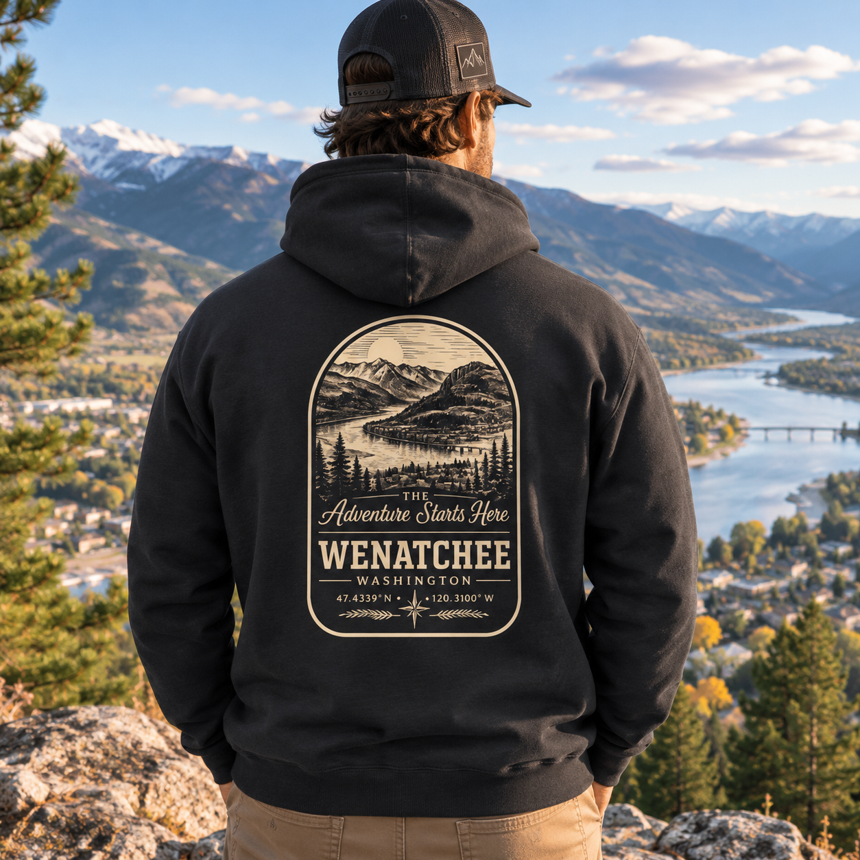 Wenatchee Washington Hoodie | Columbia River | Raised 509 | Local Pride | Adventure Starts Here