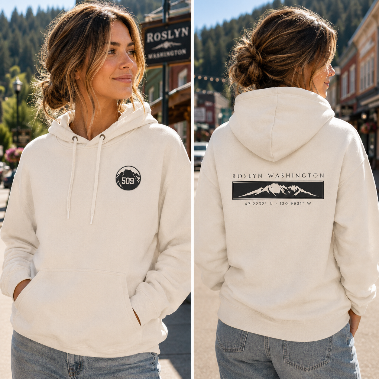 Roslyn Washington Hoodie | Mount Stuart Hoodie | 509 Hoodie | PNW Sweatshirt | Cle Elum | Suncadia | Leavenworth | Washington Hoodie