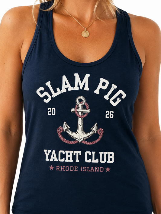 Slam Pig Yacht Club SPYC Women's Racerback Tank Rhode Island RHORI, Bravo Inspired Gift