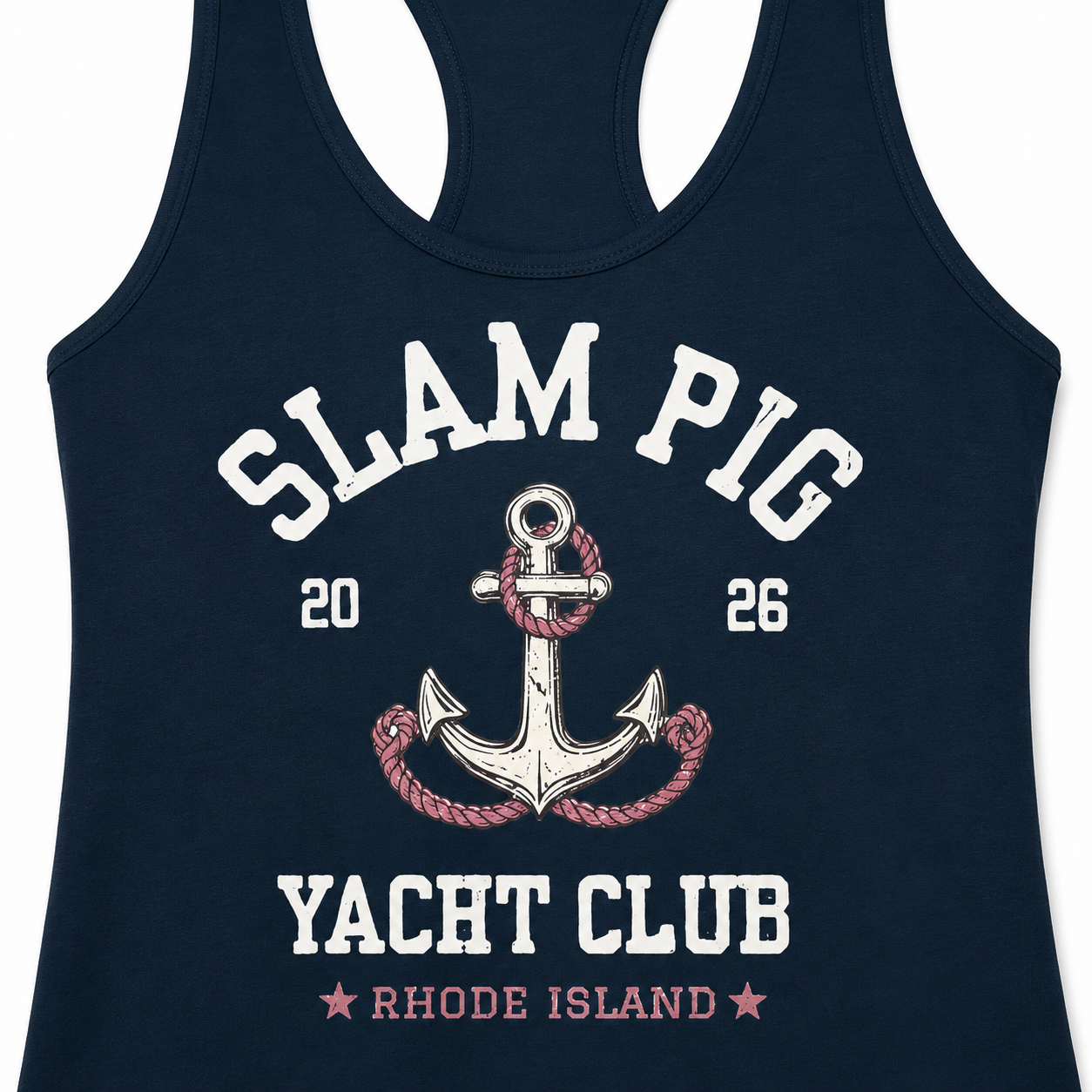 Slam Pig Yacht Club SPYC Women's Racerback Tank Rhode Island RHORI, Bravo Inspired Gift