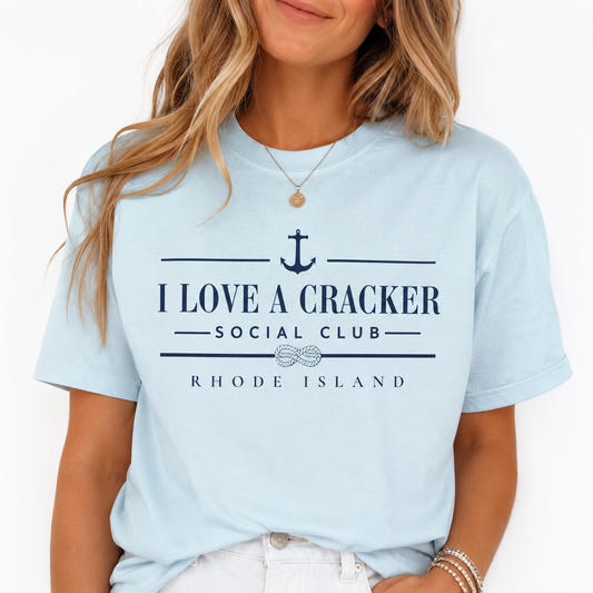 I Love a Cracker Social Club T-shirt | Nautical Anchor Rhode Island