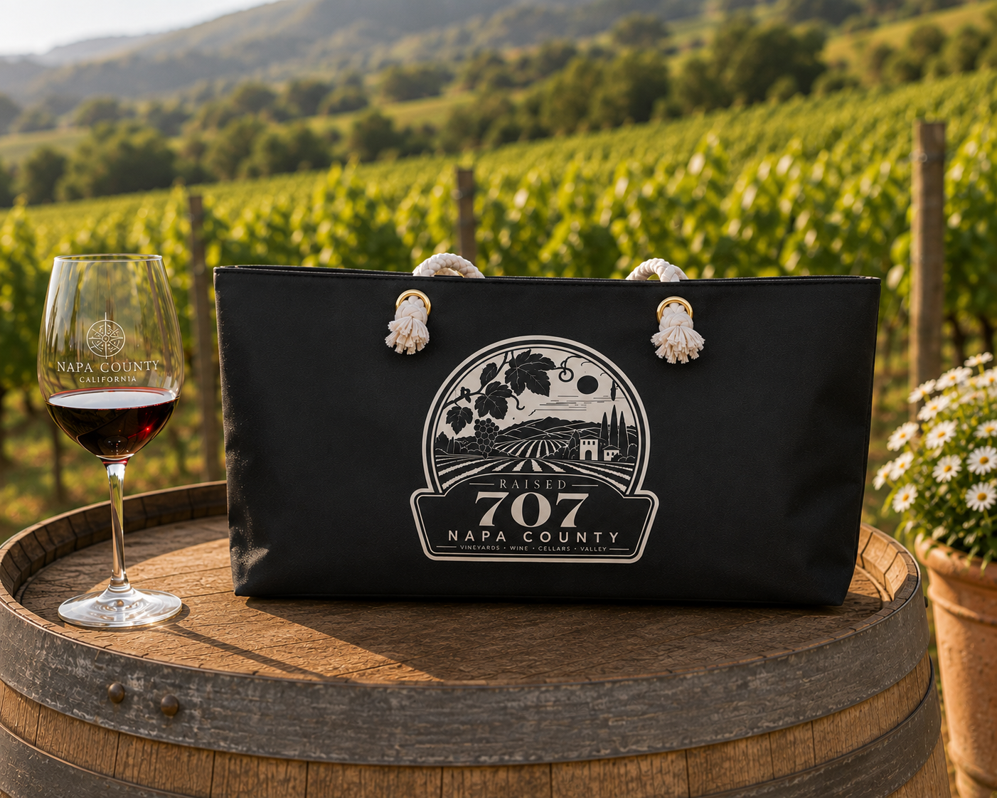 Raised in Napa County Tote Bag, Wine Country Gift, Vineyard Tote, California Wine Lover Gift, Local Pride