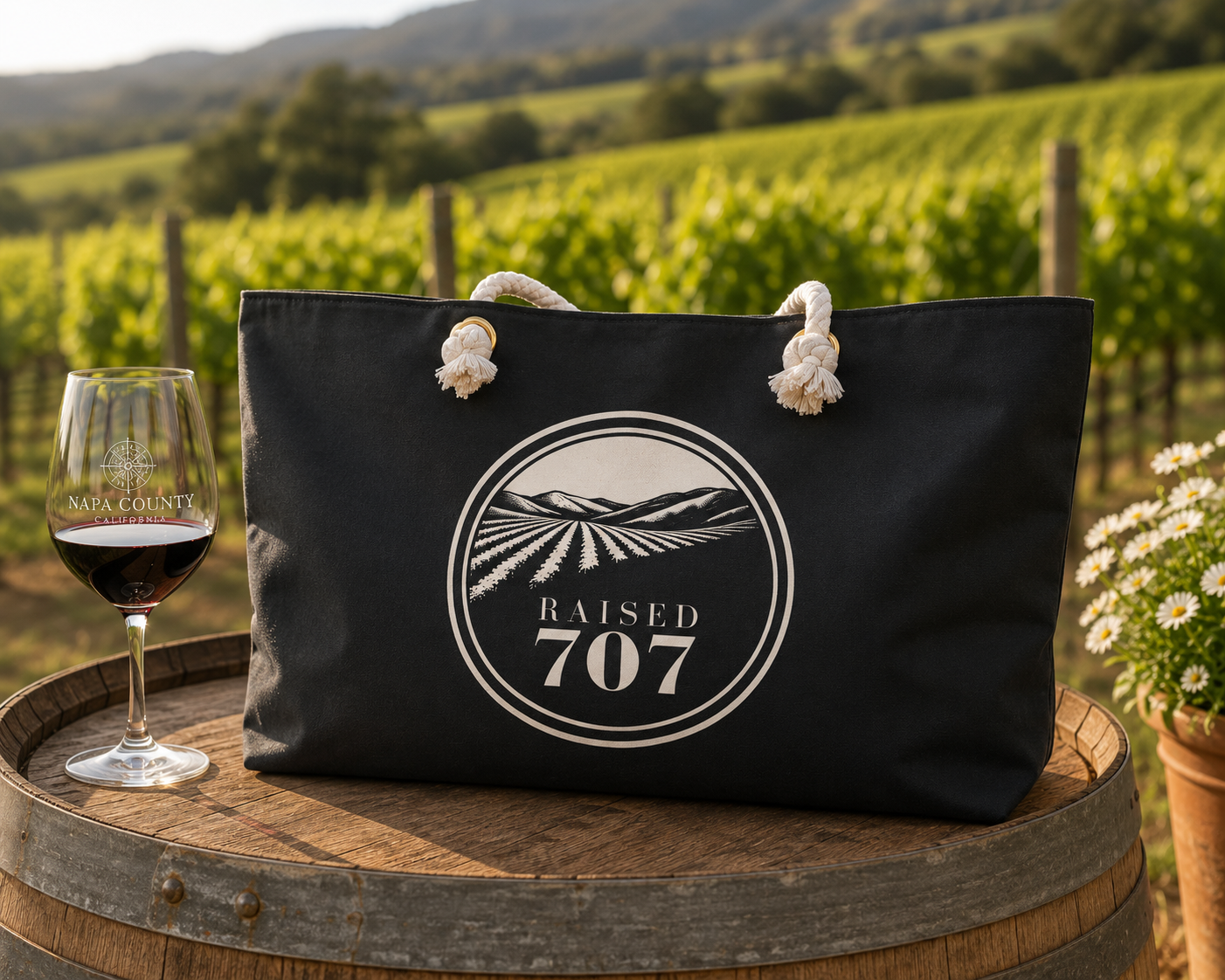 Raised in Napa County Tote Bag, Wine Country Gift, Vineyard Tote, California Wine Lover Gift, Local Pride