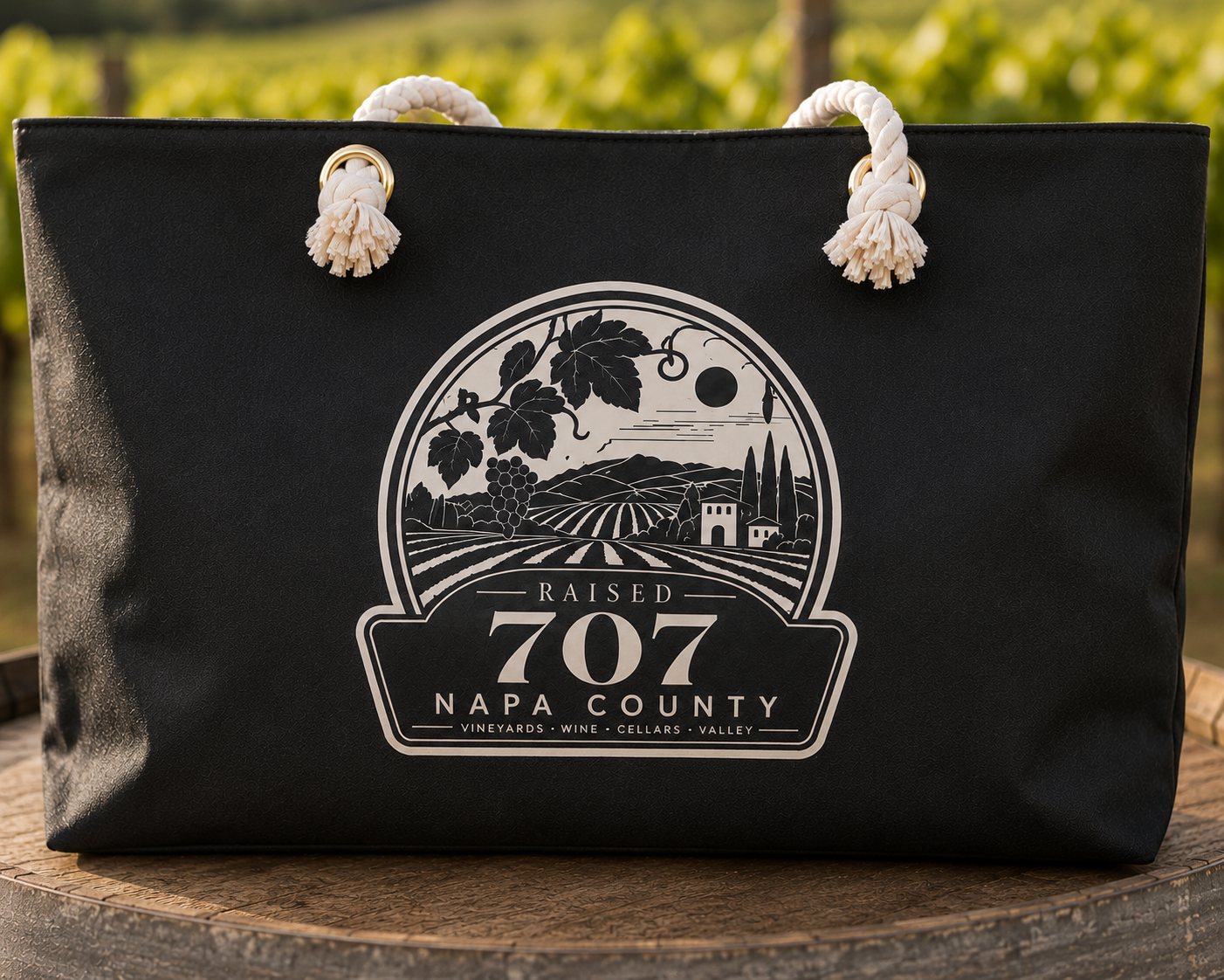 Raised in Napa County Tote Bag, Wine Country Gift, Vineyard Tote, California Wine Lover Gift, Local Pride