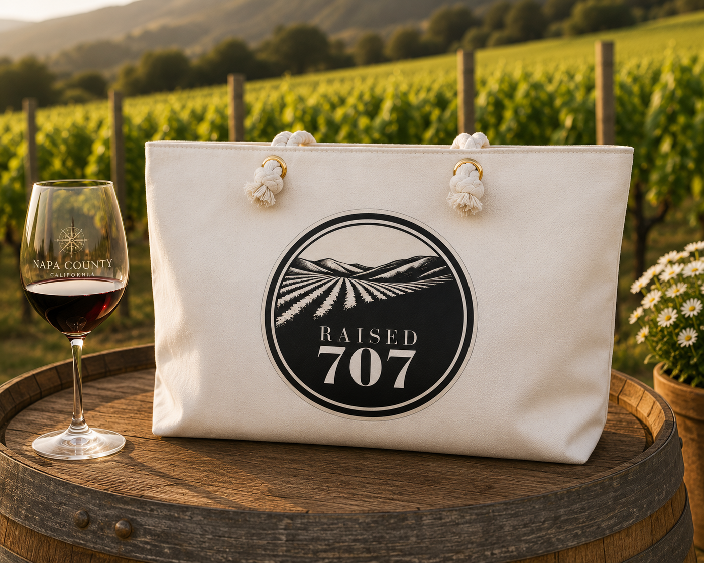 Raised in Napa County Tote Bag, Wine Country Gift, Vineyard Tote, California Wine Lover Gift, Local Pride Two Sided Design