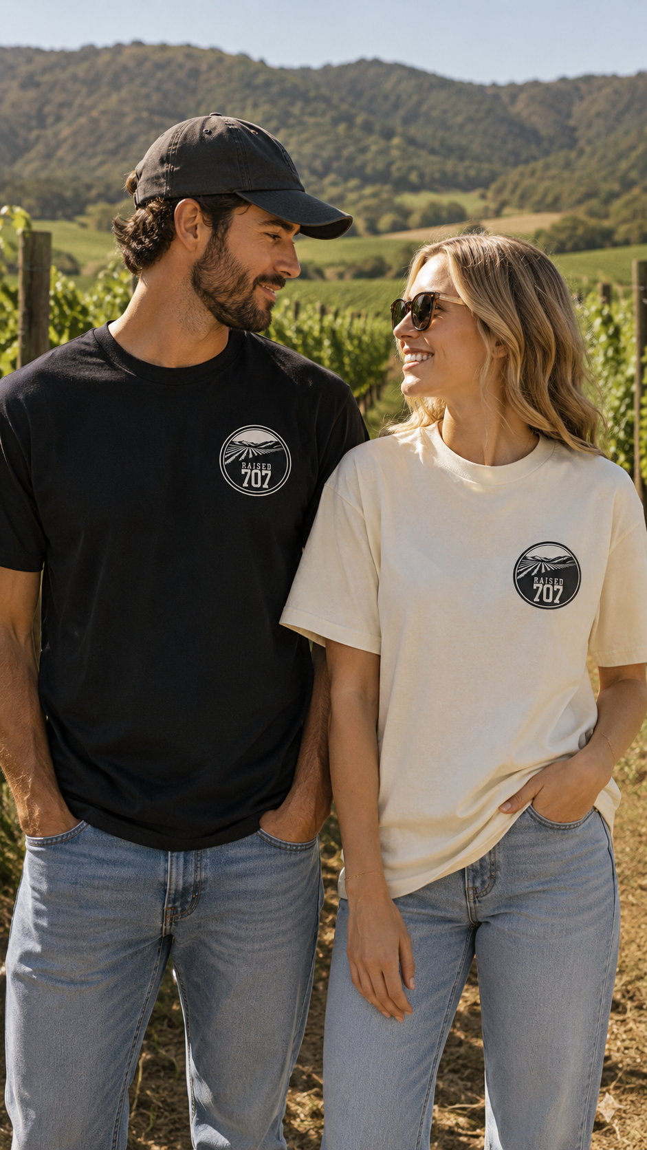Raised in Sonoma County T-Shirt | Napa Wine Country Tee | 707 Vineyard Graphic Shirt | California Wine Lover Gift | Heldsburg Tee
