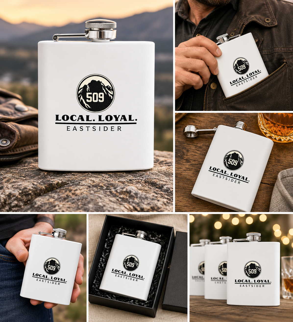 509 Local Loyal Eastsider Flask | Eastern Washington Gift, Groomsmen Gift, Bachelor Party Flask