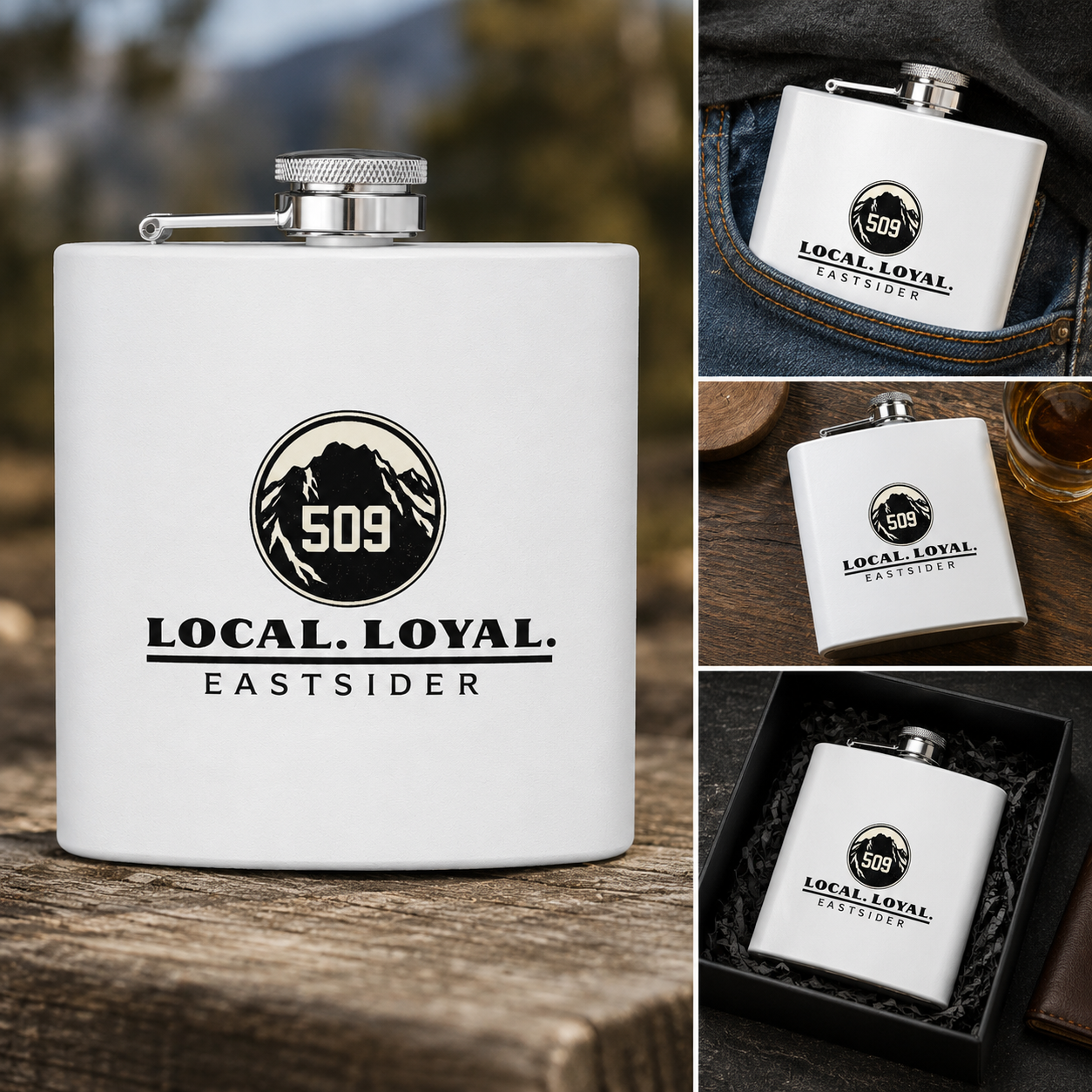 509 Local Loyal Eastsider Flask | Eastern Washington Gift, Groomsmen Gift, Bachelor Party Flask