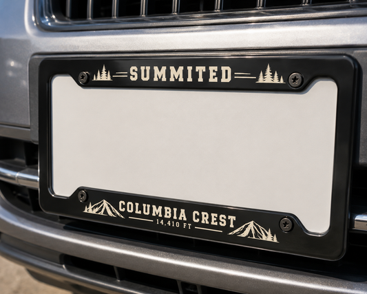 Mount Rainier Summit License Plate Frame | Columbia Crest 14,410 FT
