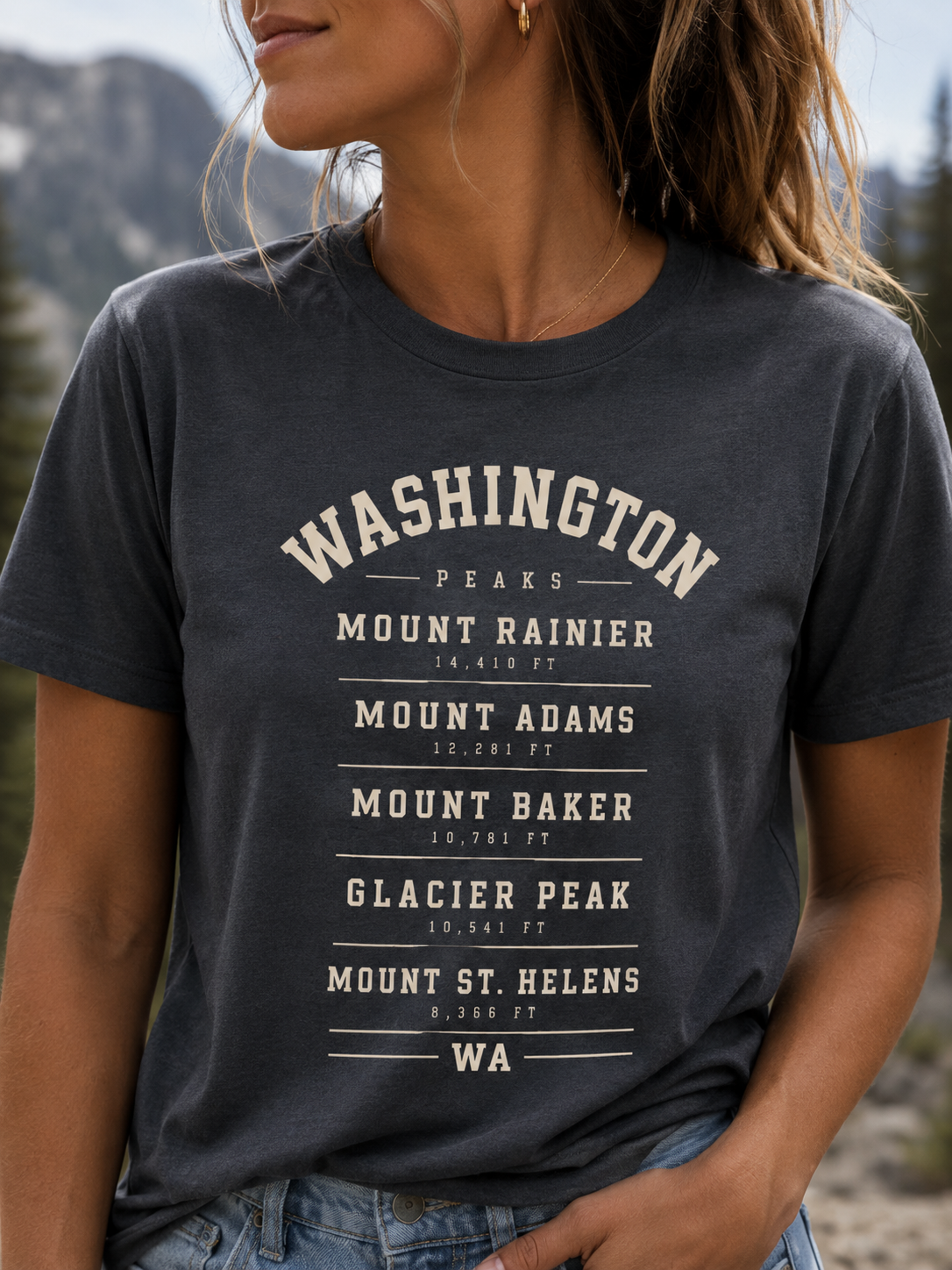 Washington Mountains T-Shirt — Vintage State Park Peaks Tee