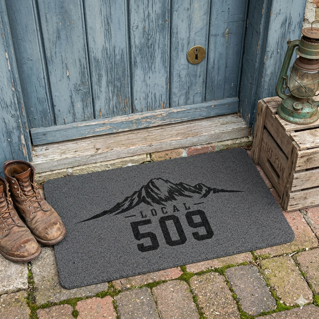 Local 509 Doormat | Mountain Design, 509 Area Code | Central Washington | 18X30