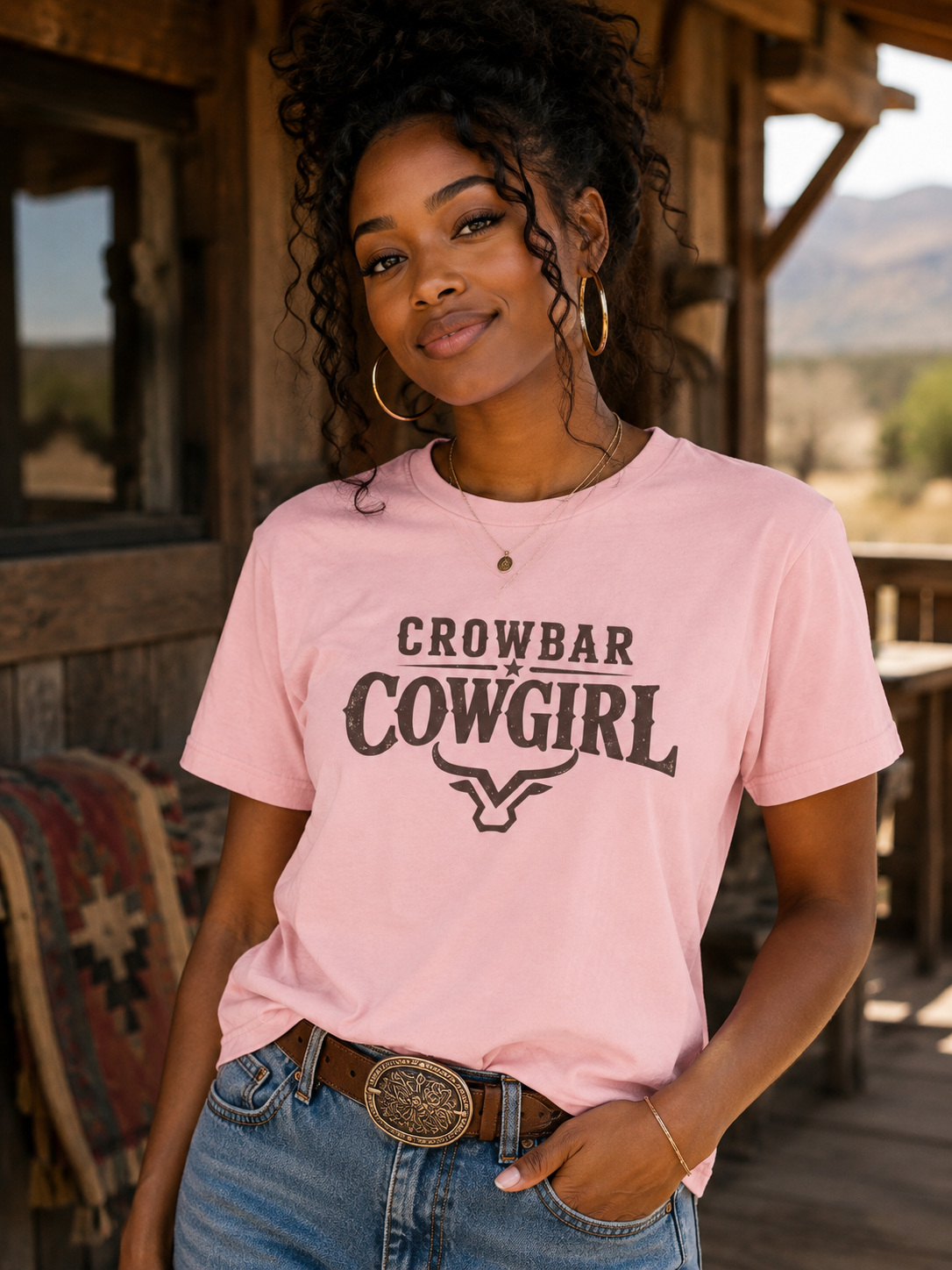 Crowbar Cowgirl Western Graphic Tee | Bella+Canvas 3001 | Rodeo Shirt