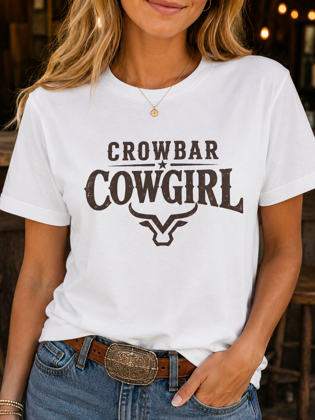Crowbar Cowgirl Western Graphic Tee | Bella+Canvas 3001 | Rodeo Shirt