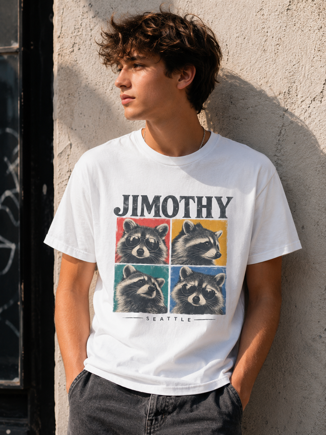 JIMOTHY Seattle Raccoon Graphic Tee
