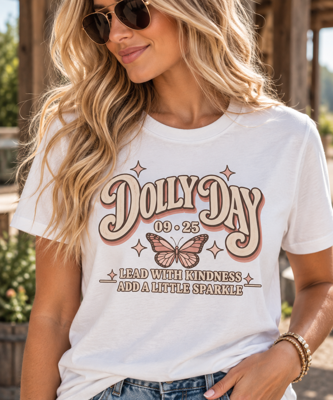 Dolly Day 9•25 Tee | Lead With Kindness & Add a Little Sparkle